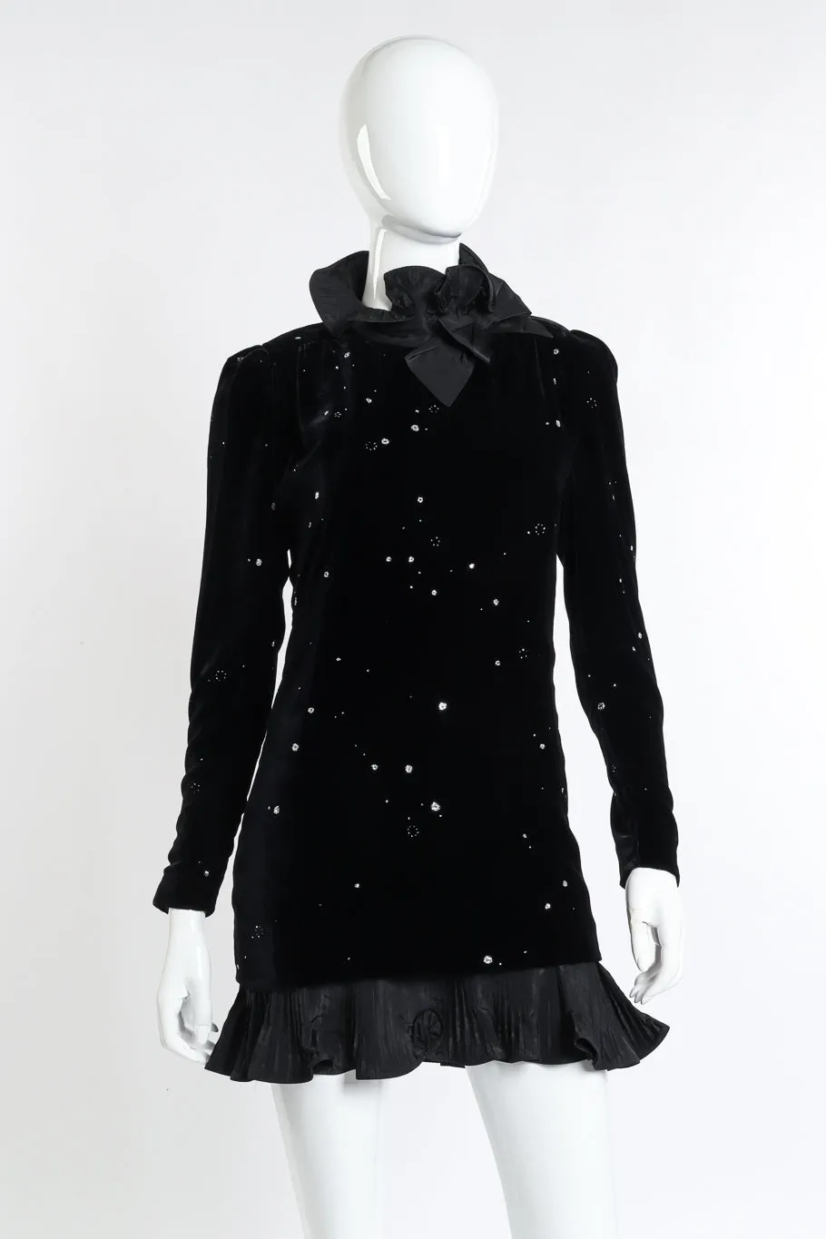 Glitter Ruffle Velvet Dress