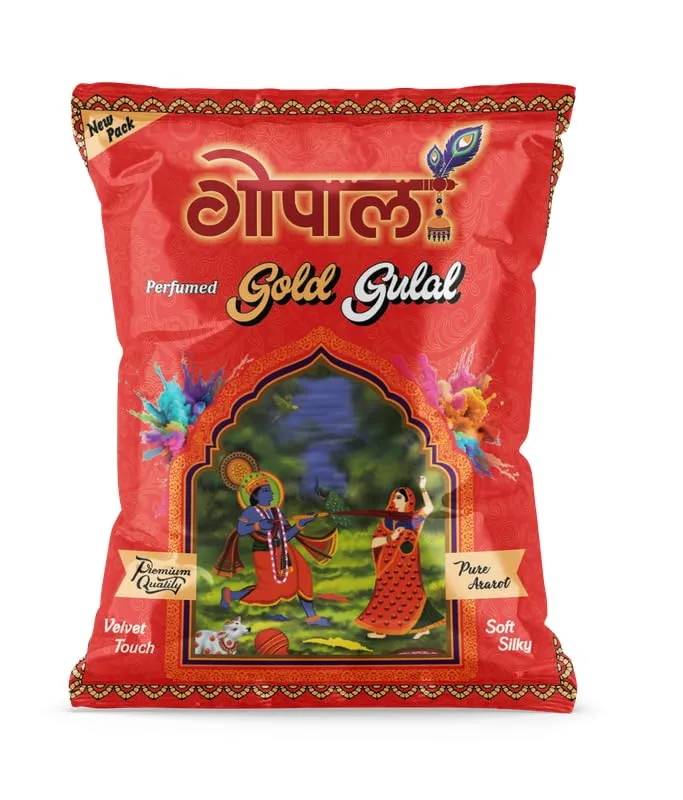 Gold Gulal | Vibrant and Safe Colored Powder for Holi, Festivals, Special Occasions, Parties, and Celebrations | Perfect for Adding Colorful Fun to Your Events | 80g Pouch Each - Pack of 12