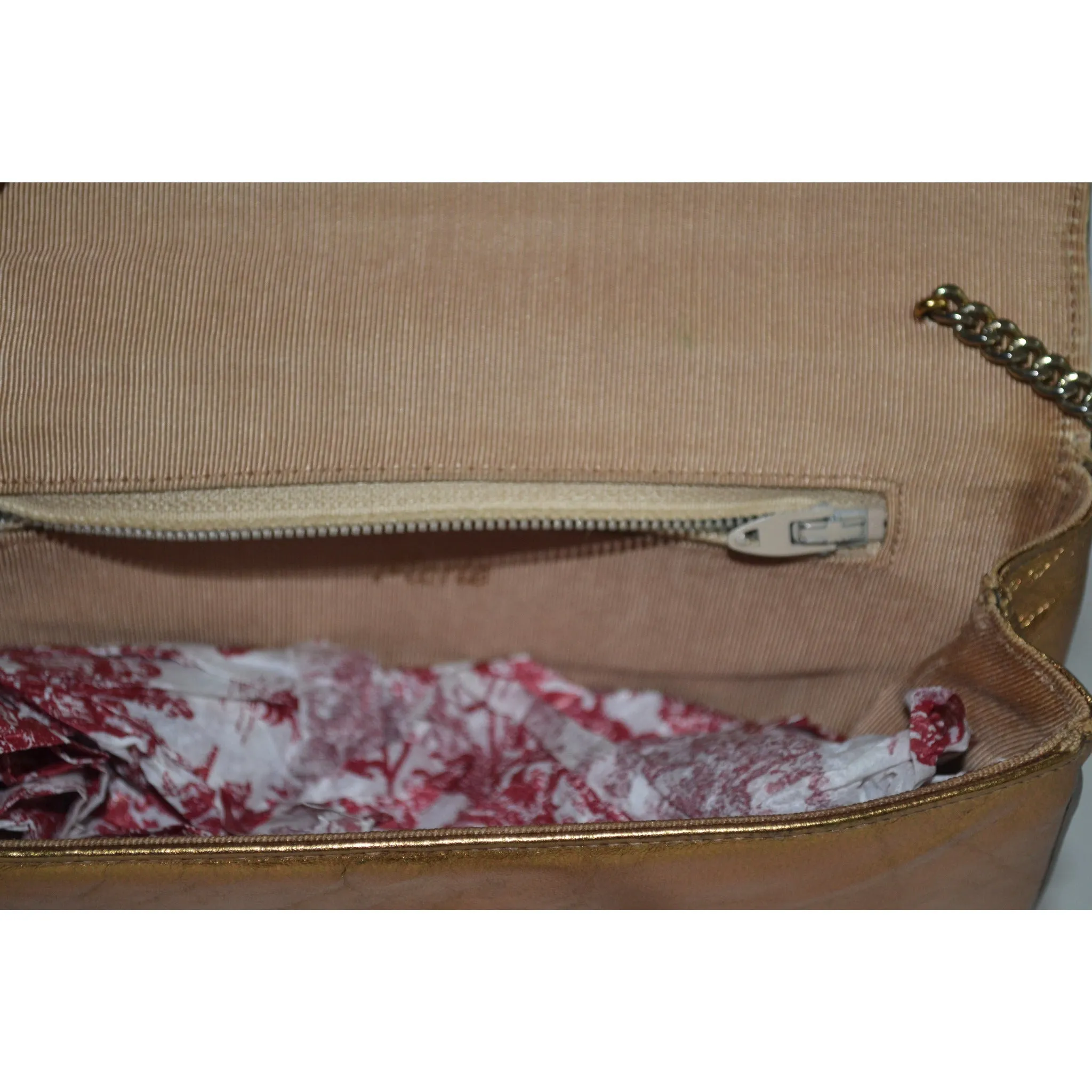 Gold Metallic Leather Purse By Morle