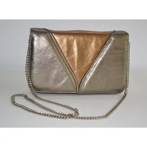 Gold Metallic Leather Purse By Morle