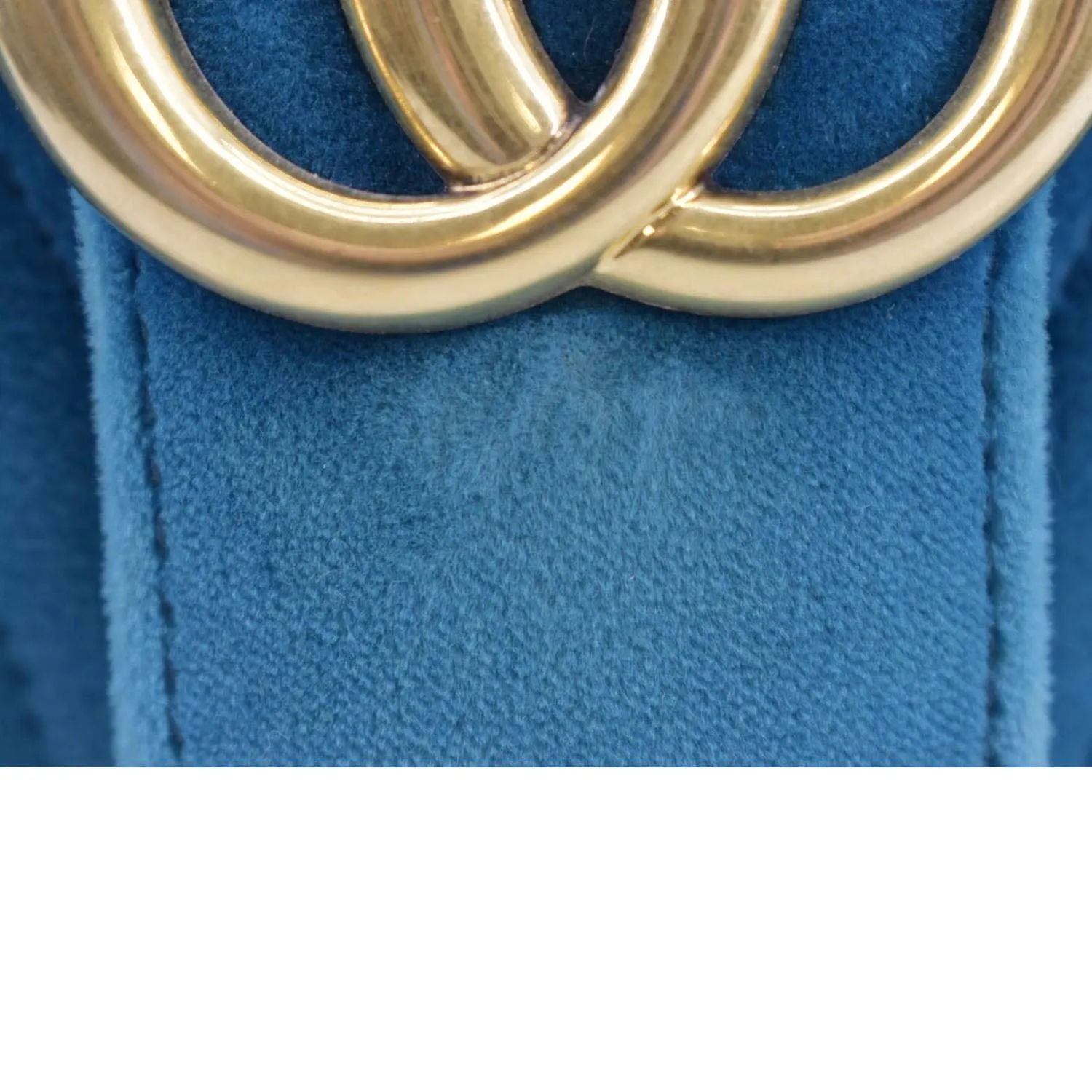 GUCCI GG Marmont Small Velvet Shoulder Bag Turquoise 443497