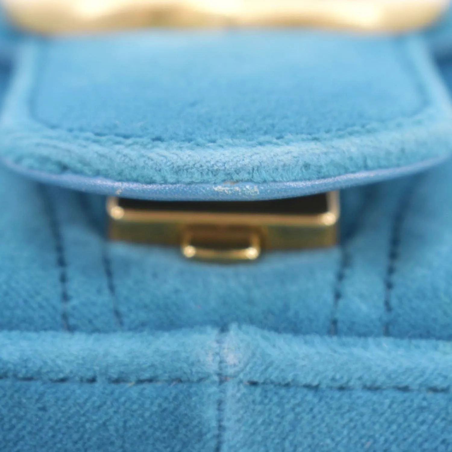 GUCCI GG Marmont Small Velvet Shoulder Bag Turquoise 443497