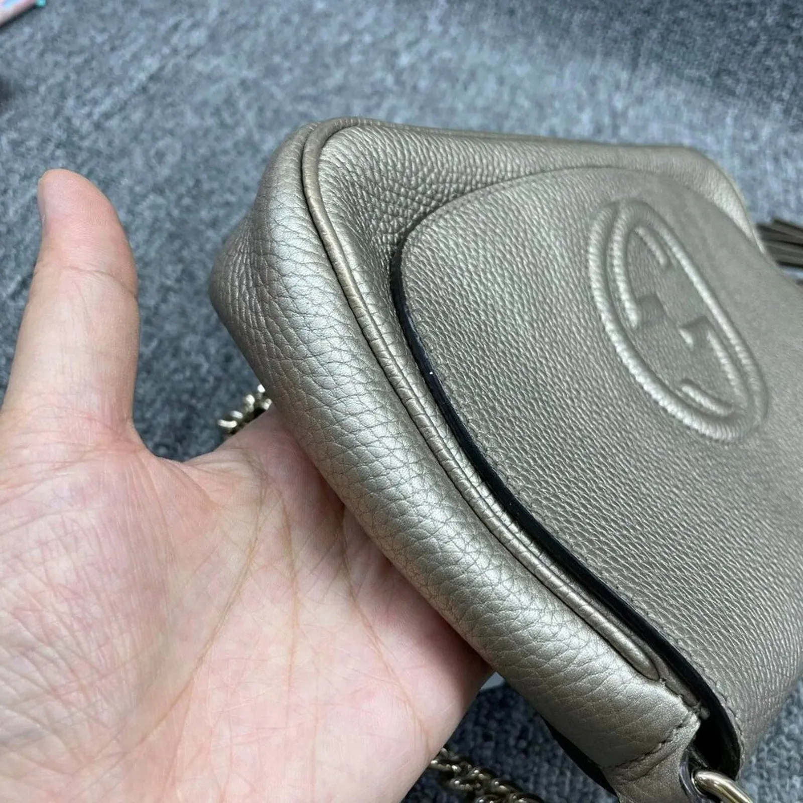 Gucci Soho Gold Metallic Shoulder Bag