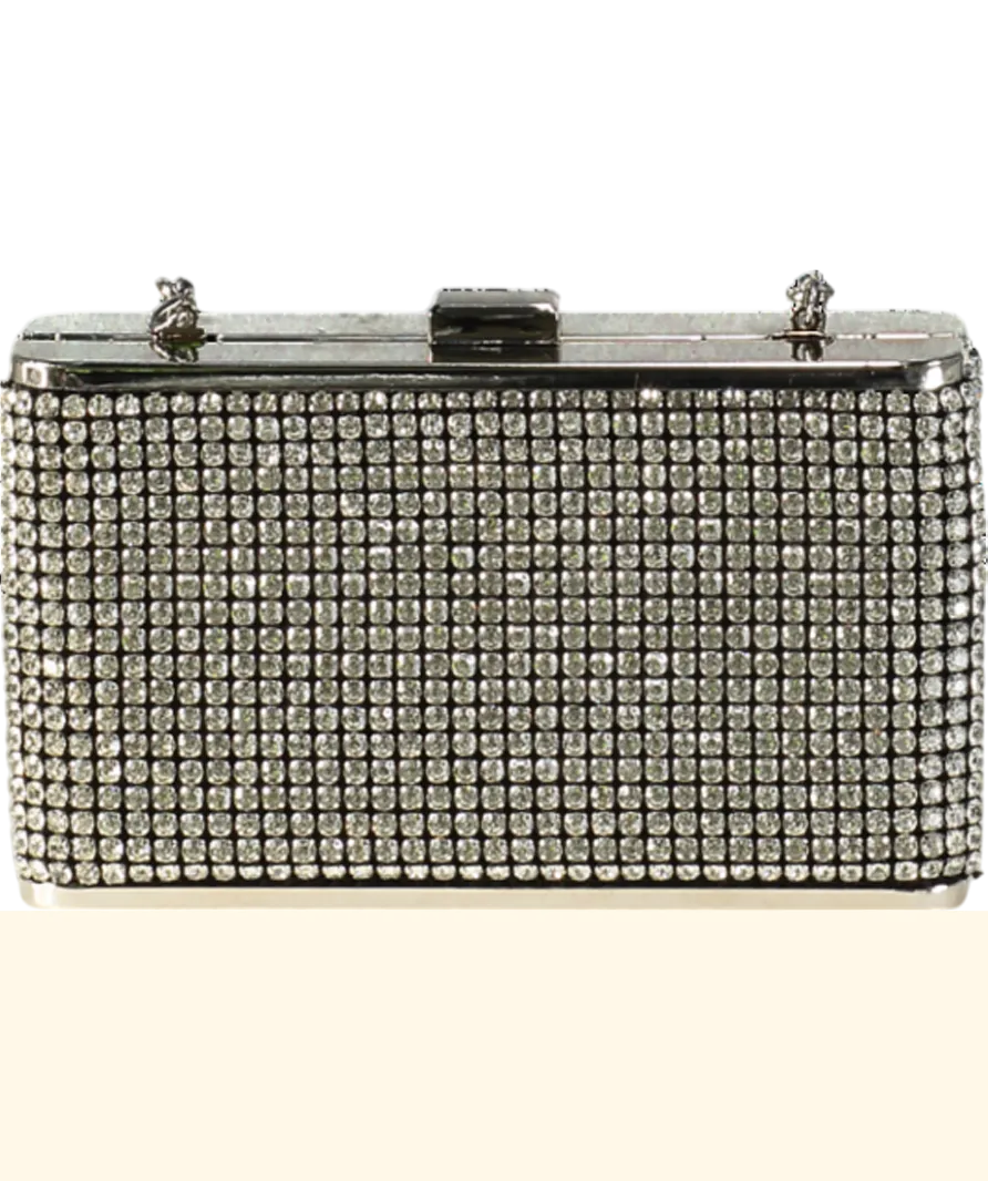 Karen Millen Metallic Rhinestone Clutch Bag