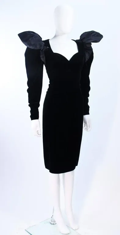 LANVIN Black Dramatic Velvet Cocktail Dress Size 6
