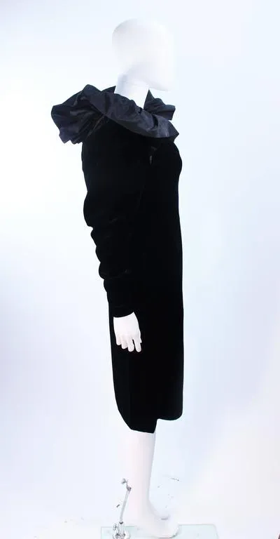 LANVIN Black Dramatic Velvet Cocktail Dress Size 6