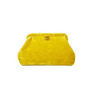 Liette Velvet Clutch - Mustard