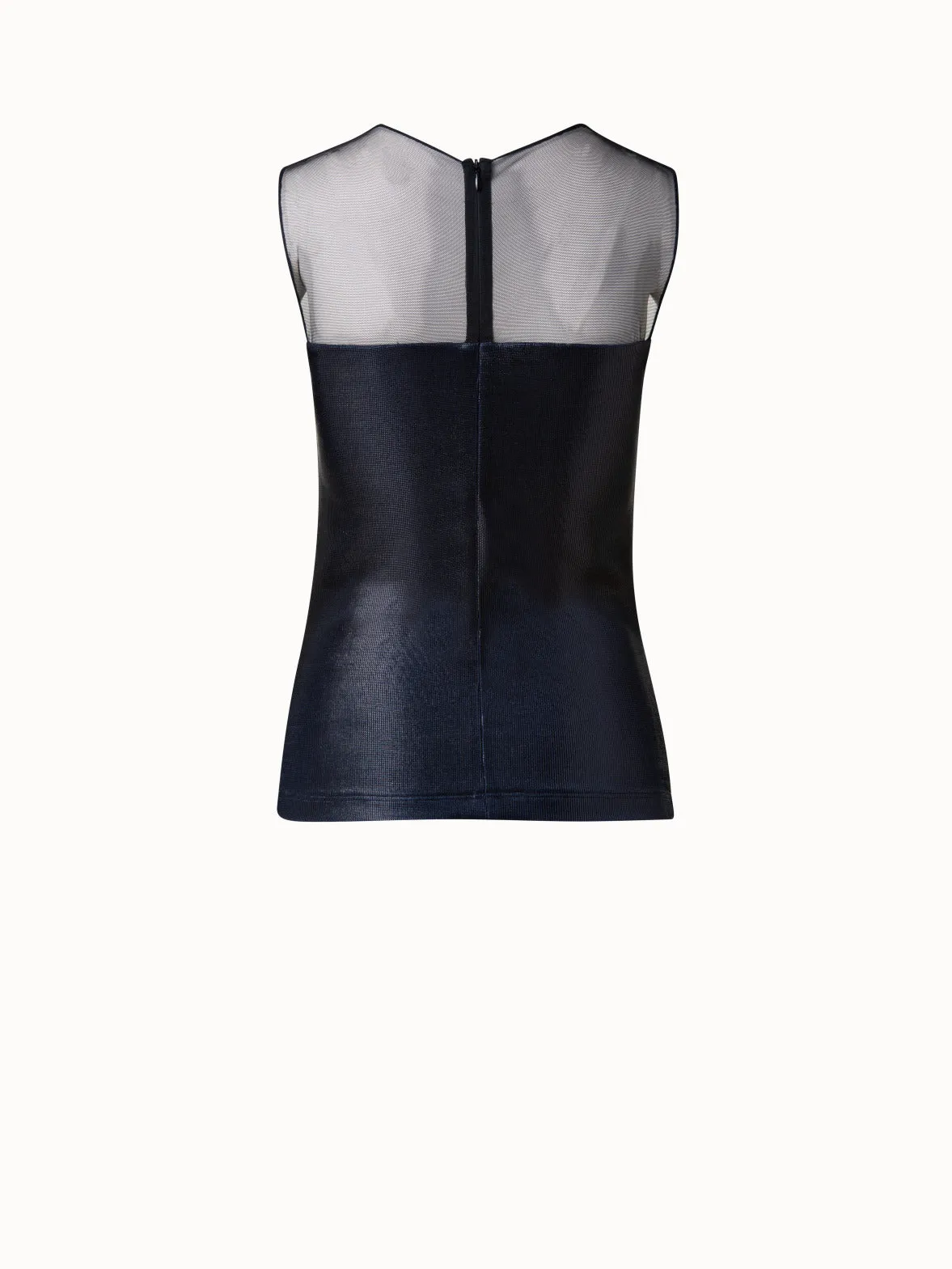 Liquid Jersey And Tulle Blouse