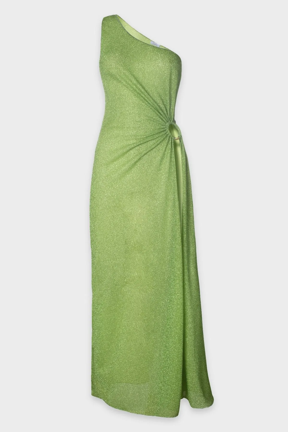 Lumière One Shoulder Ring Dress in Lime