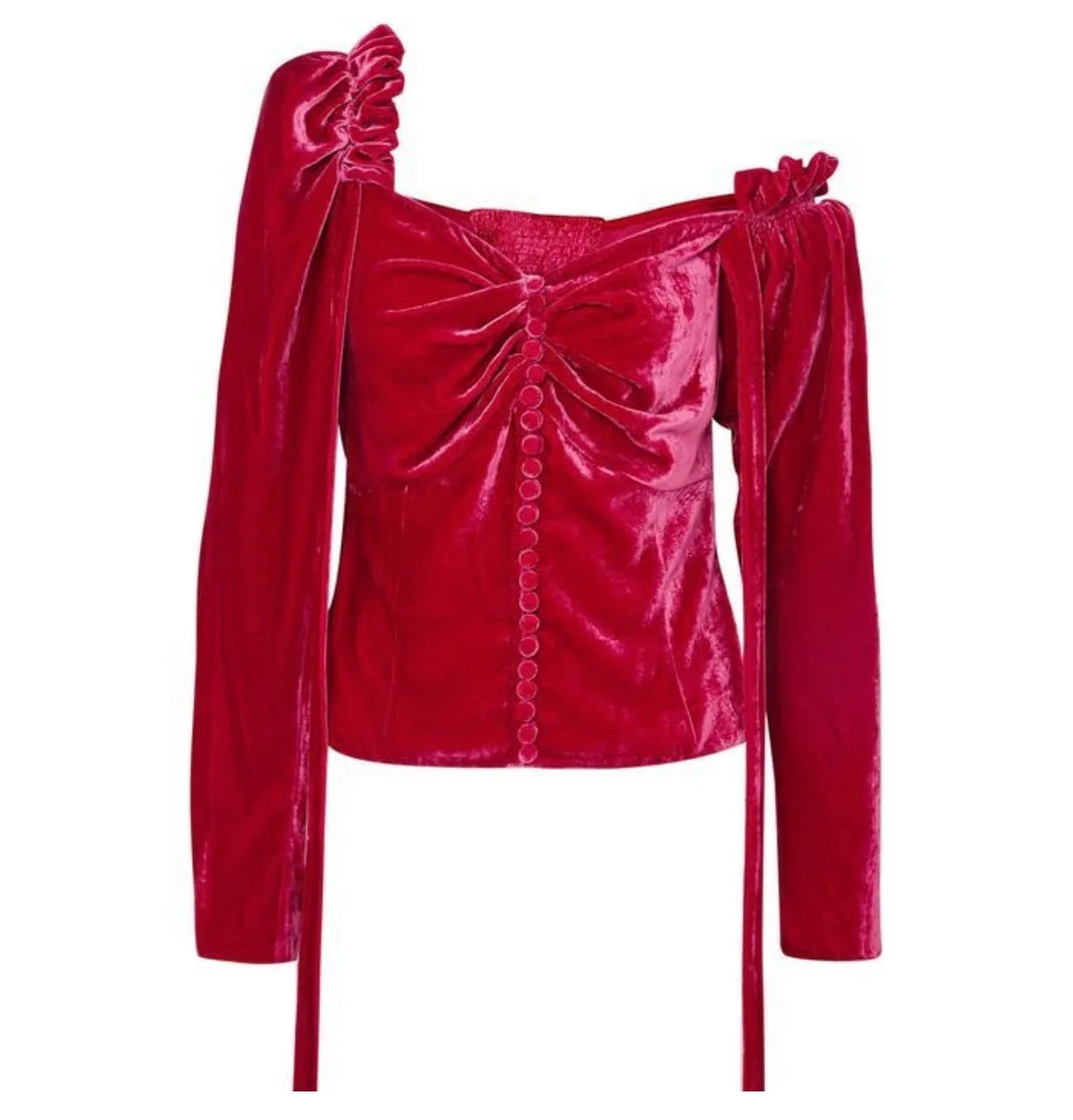MAGDA BUTRYM Red Velvet Top Size 36 NWT