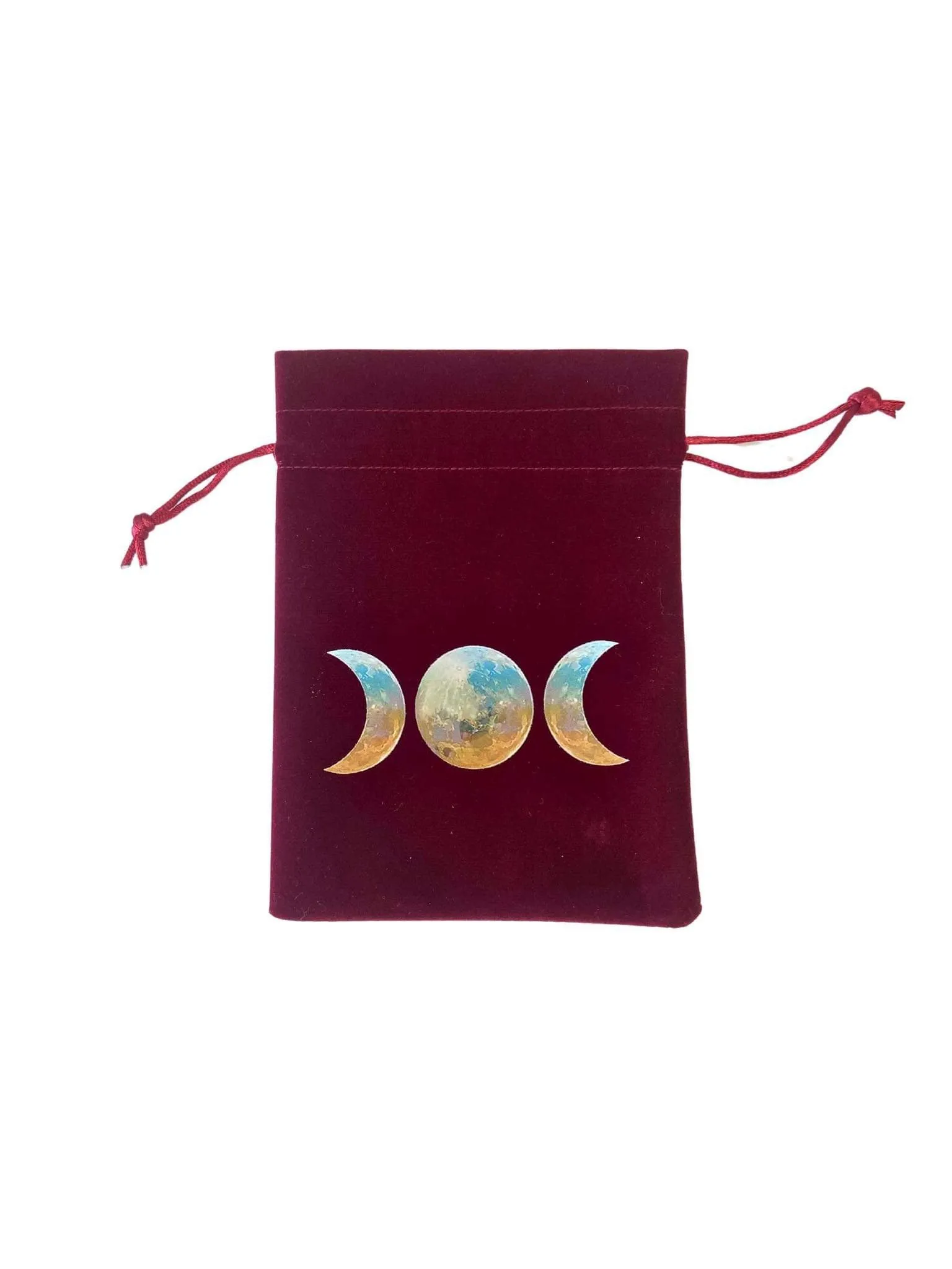 Medium Burgundy Velvet Bag with Design