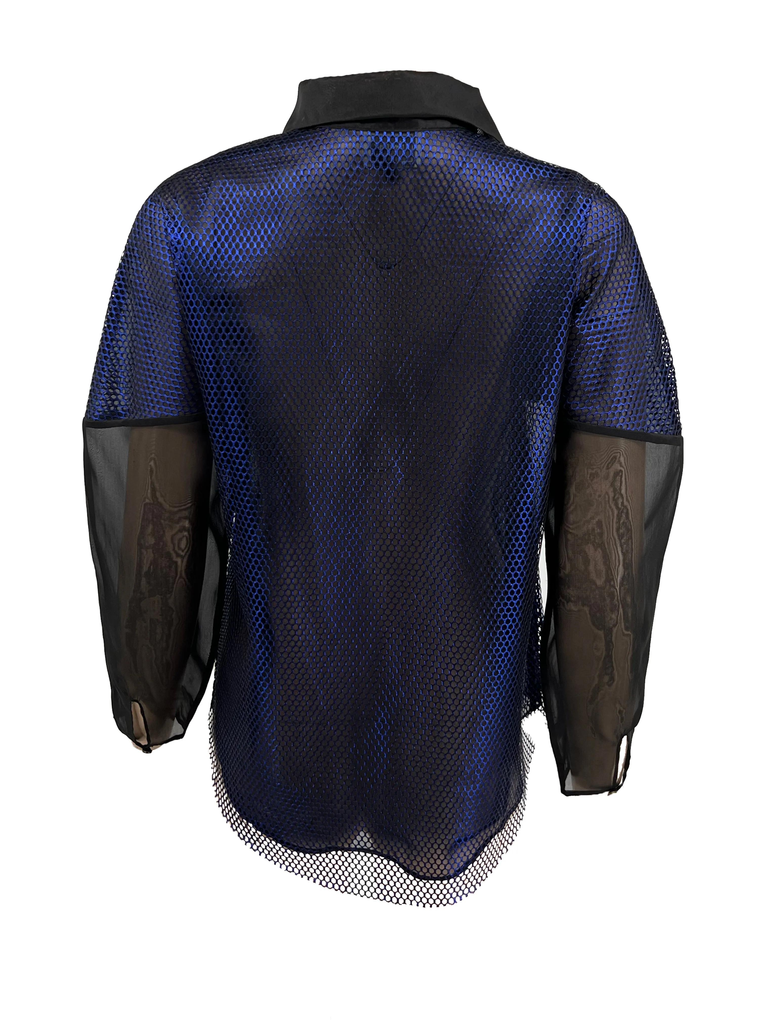 Mesh Organza Shirt - Blue
