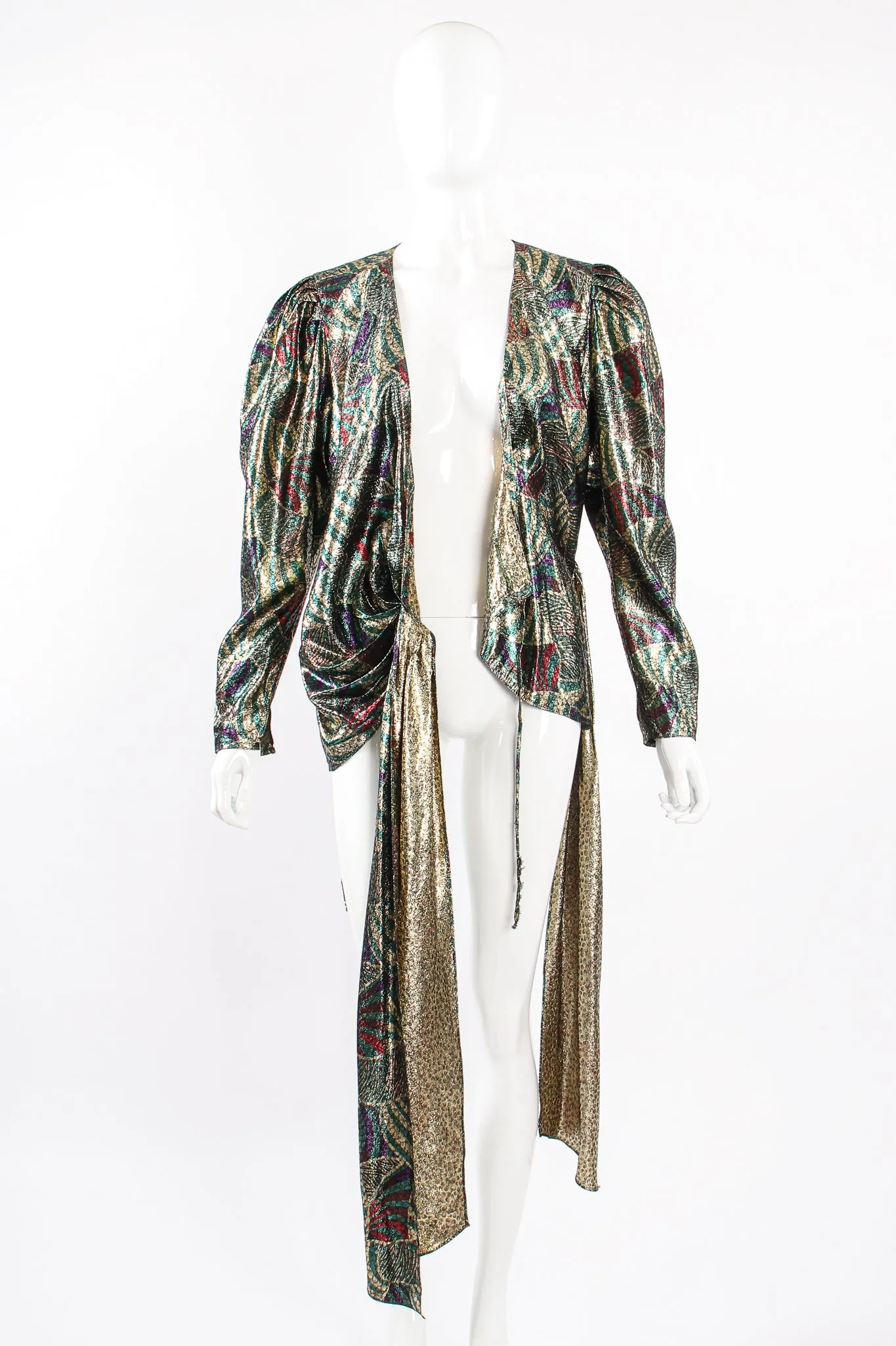Metallic Mardi Gras Wrap Blouse