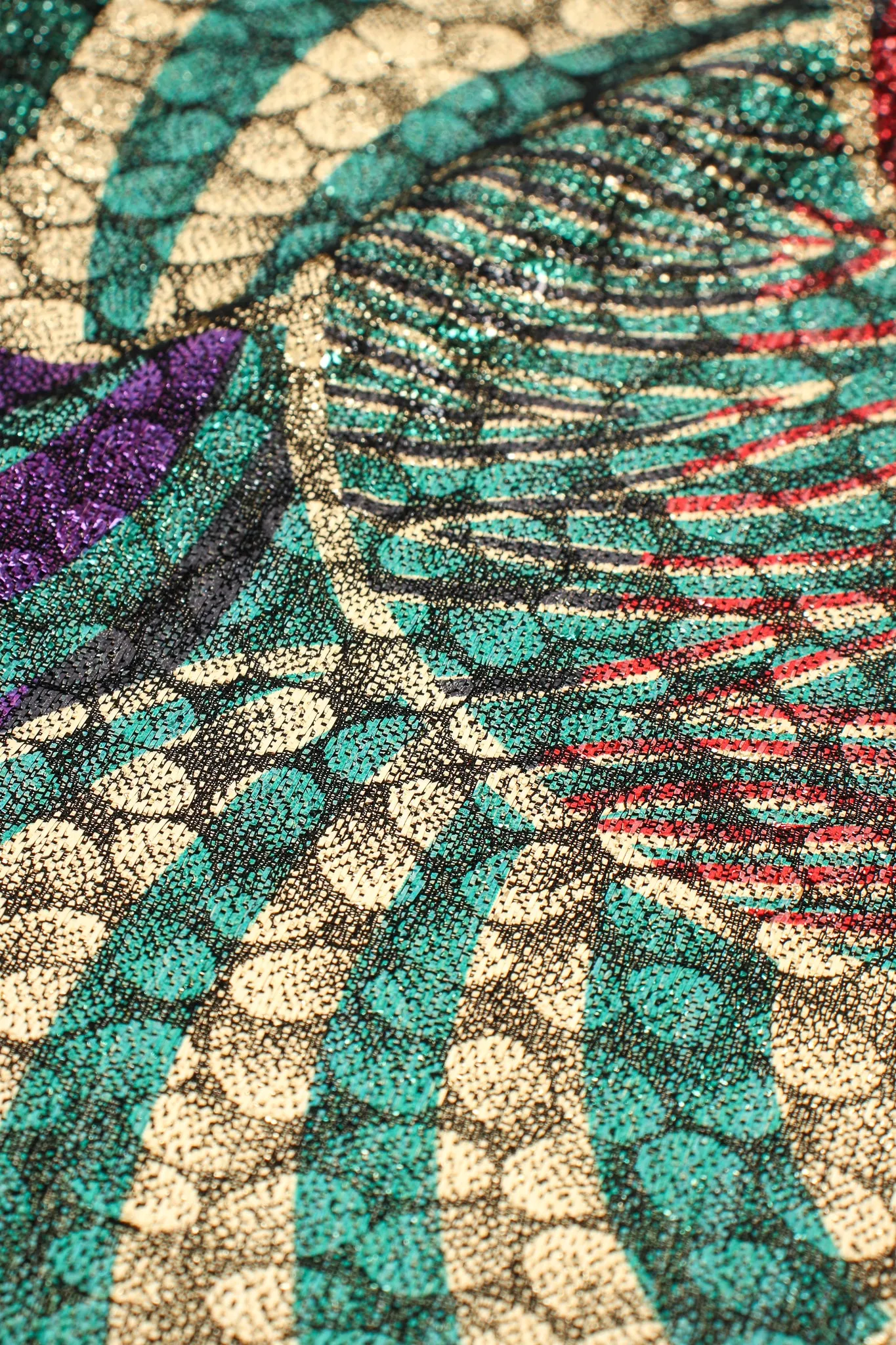 Metallic Mardi Gras Wrap Blouse