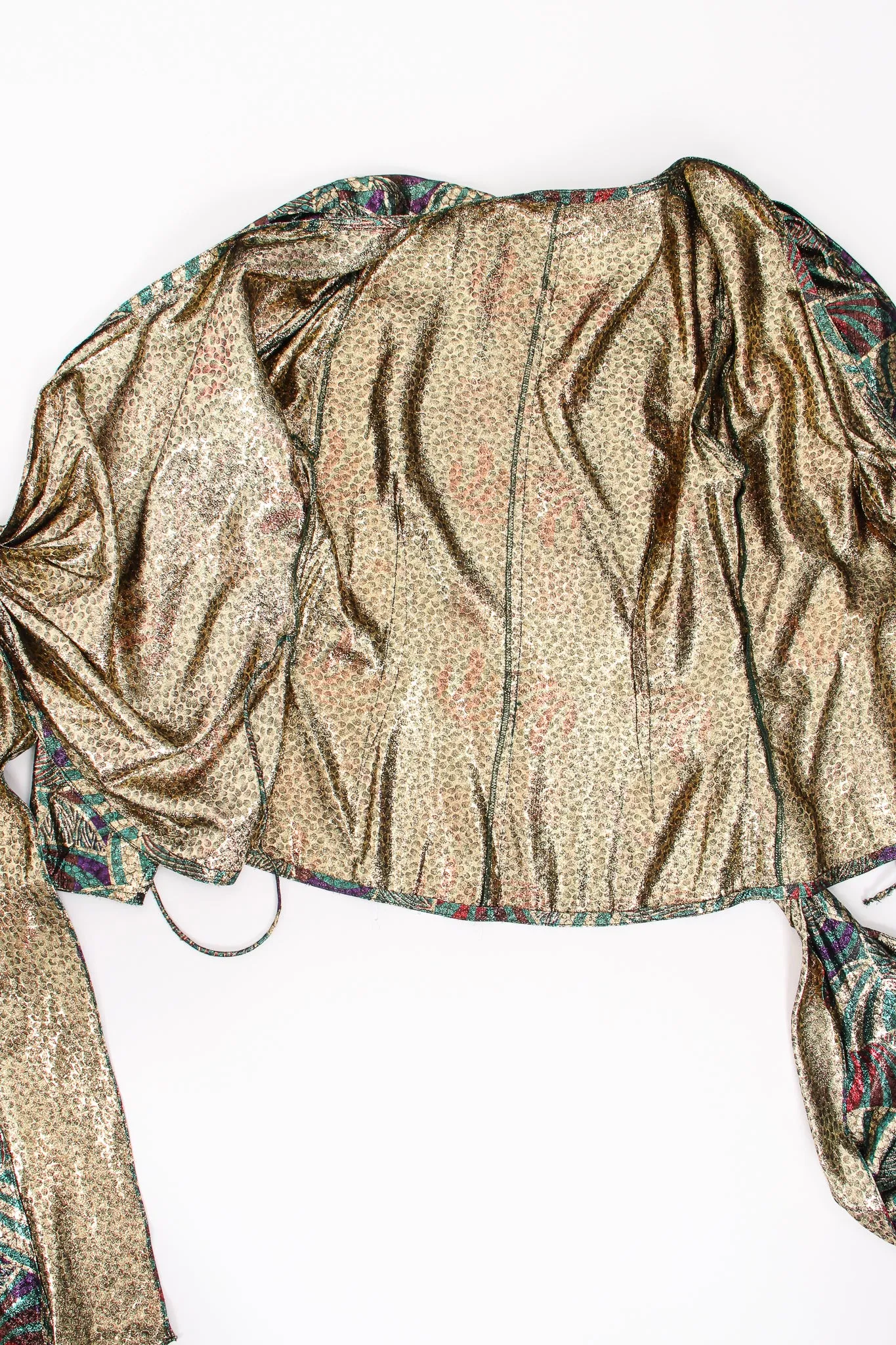 Metallic Mardi Gras Wrap Blouse