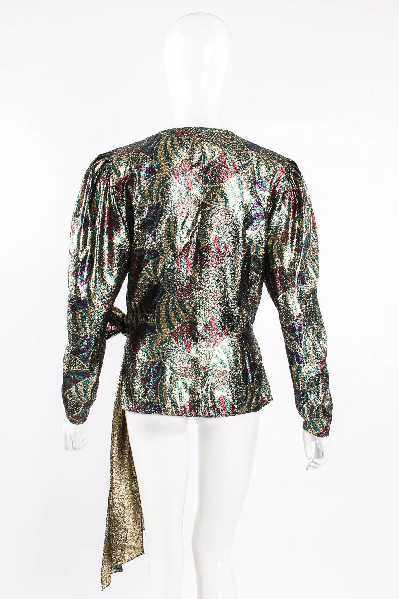 Metallic Mardi Gras Wrap Blouse