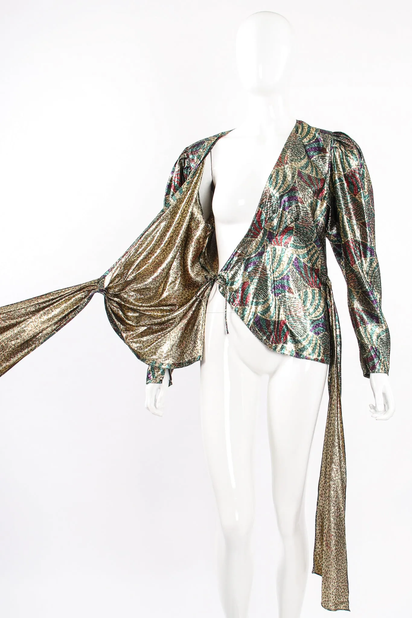 Metallic Mardi Gras Wrap Blouse