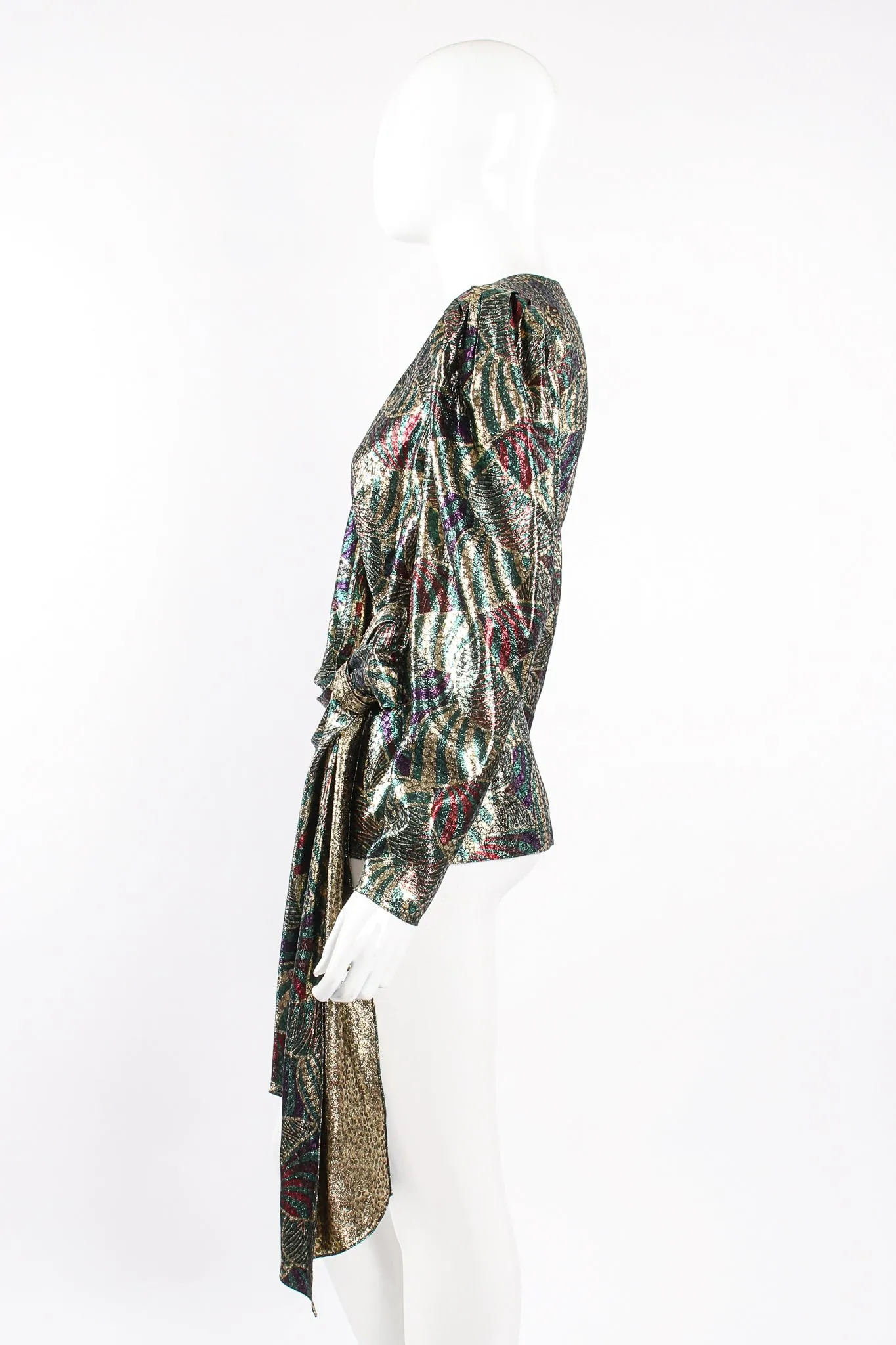 Metallic Mardi Gras Wrap Blouse