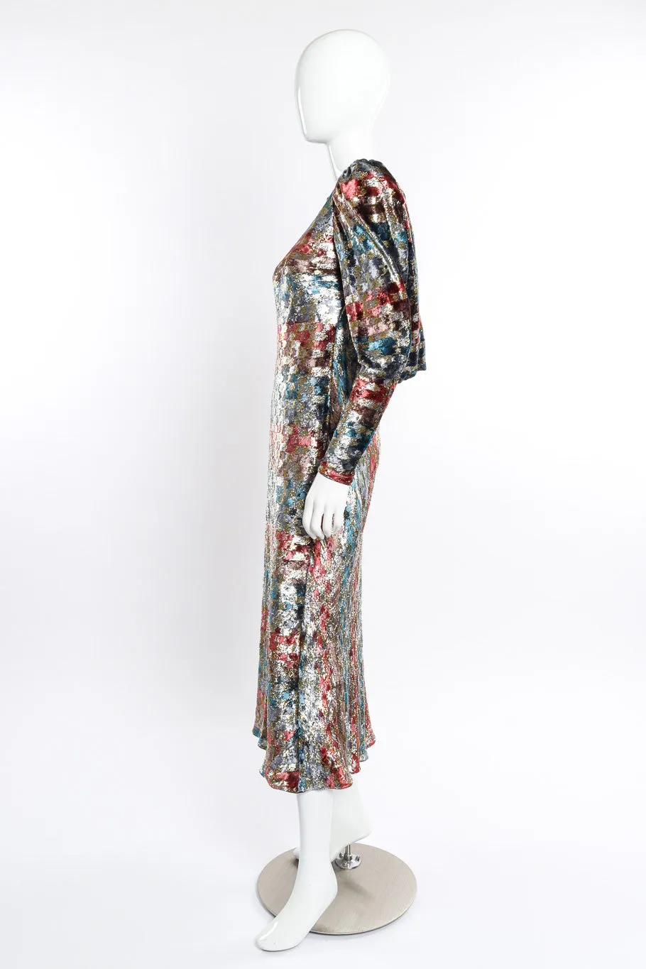 Metallic Silk Velvet Dress