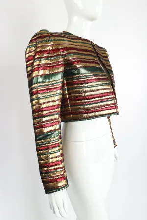 Metallic Stripe Bolero Jacket