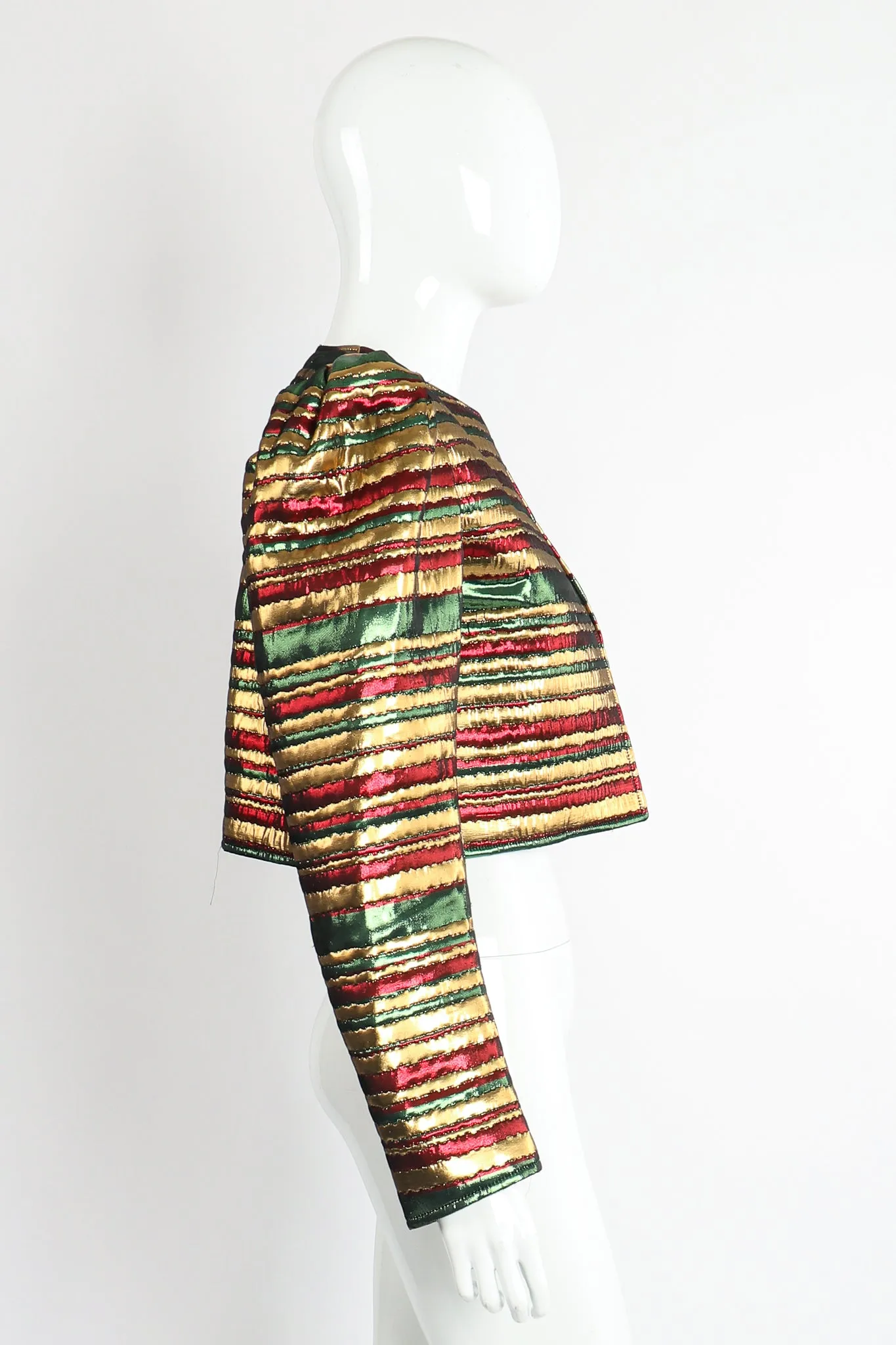 Metallic Stripe Bolero Jacket