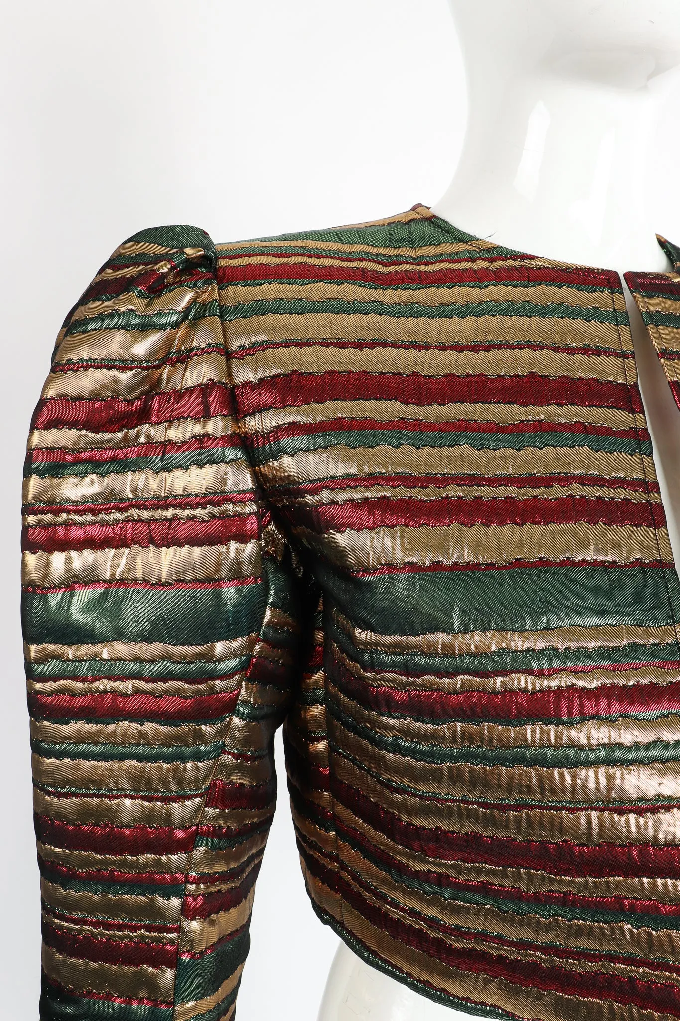 Metallic Stripe Bolero Jacket