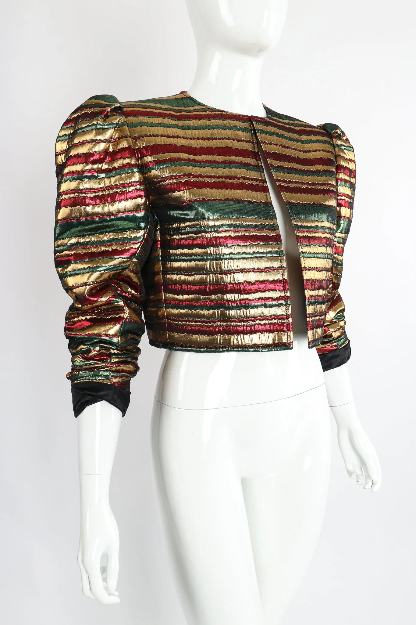 Metallic Stripe Bolero Jacket