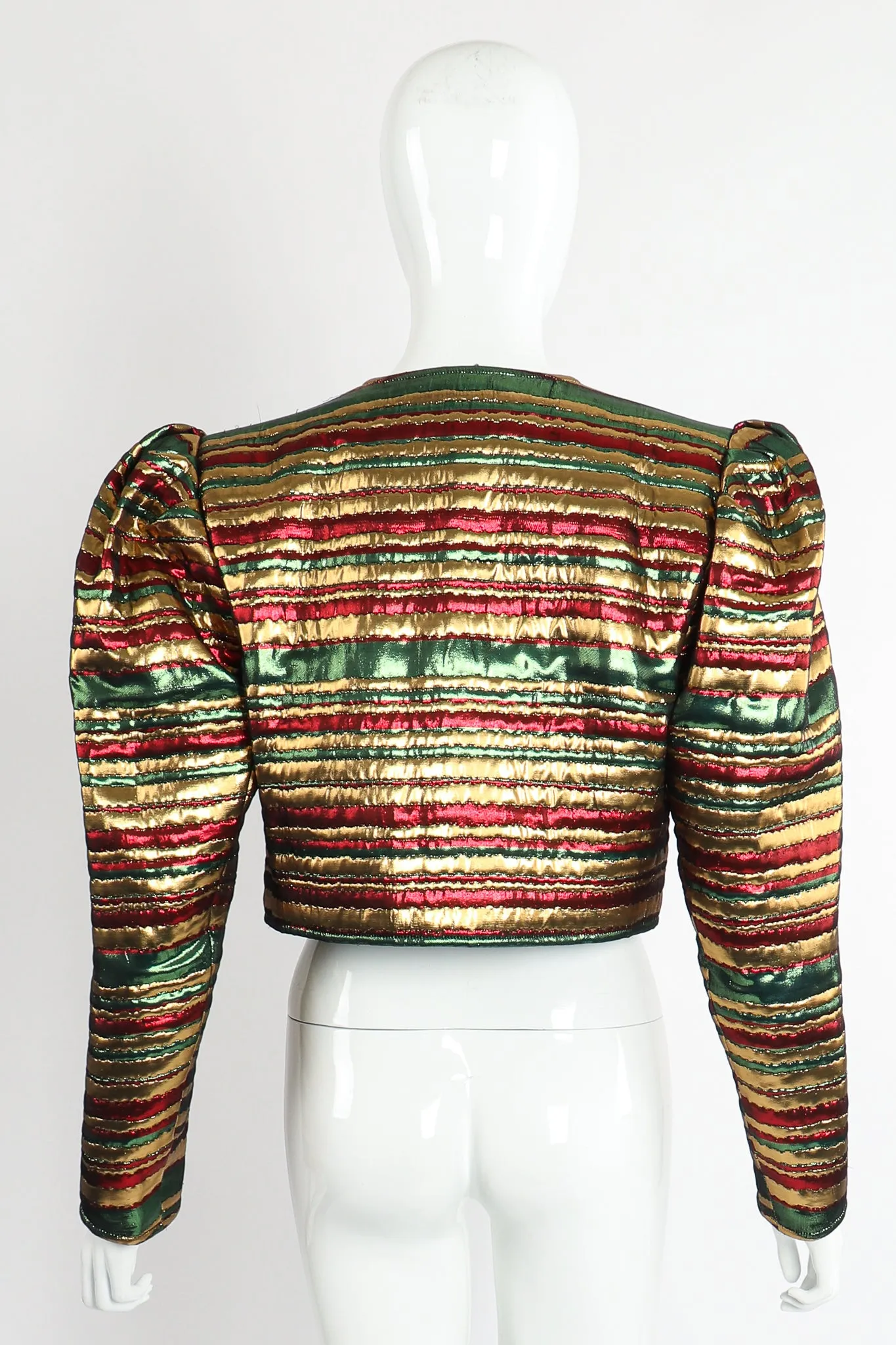 Metallic Stripe Bolero Jacket