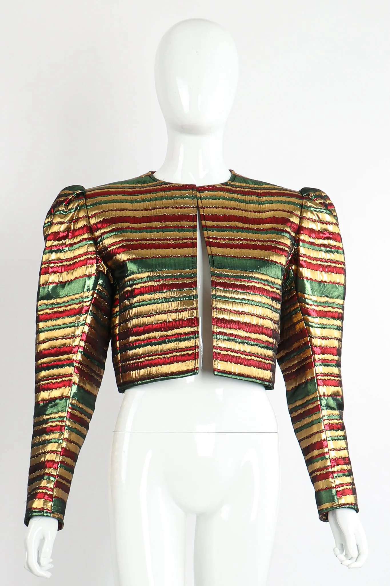 Metallic Stripe Bolero Jacket