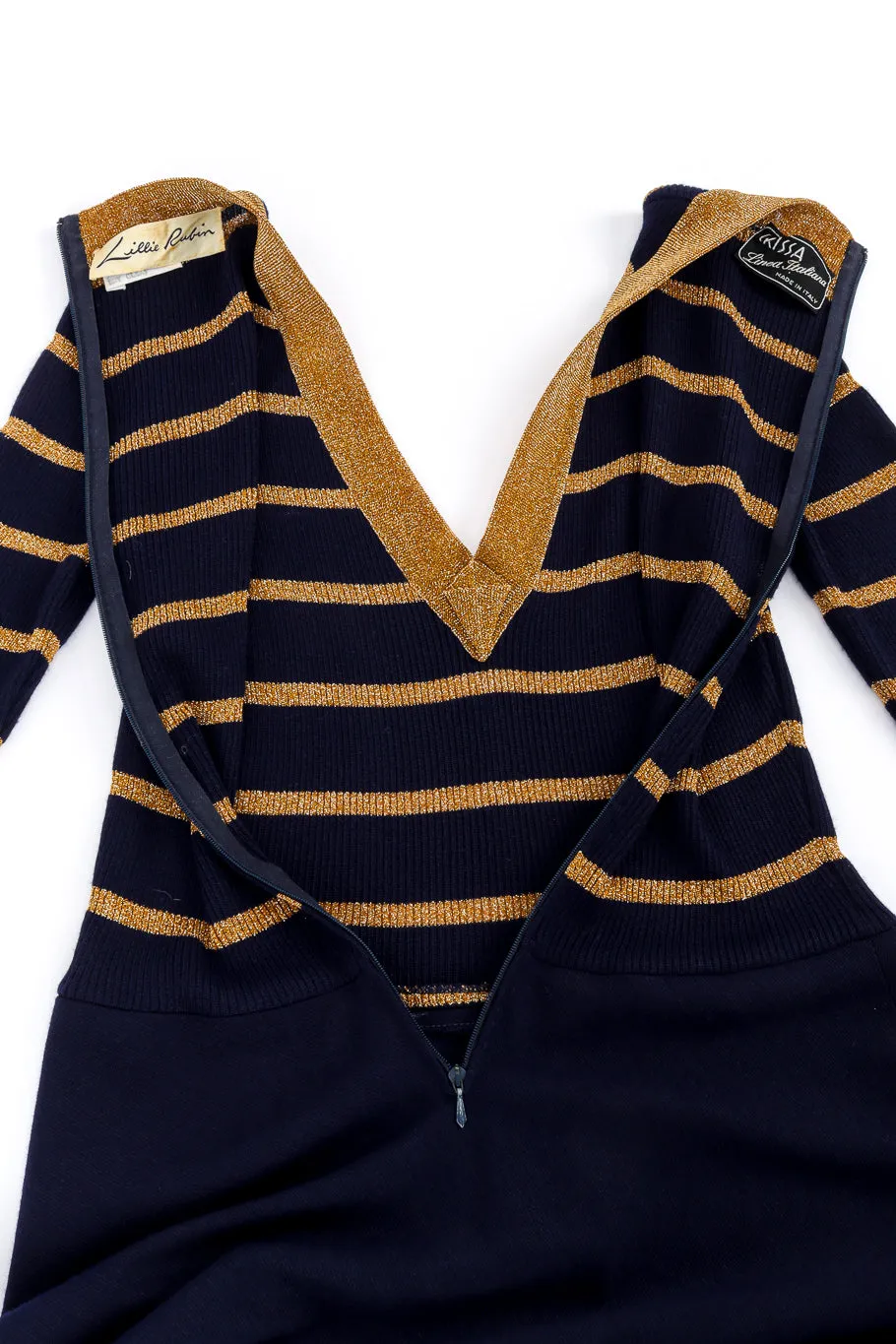 Metallic Stripe Knit Dress