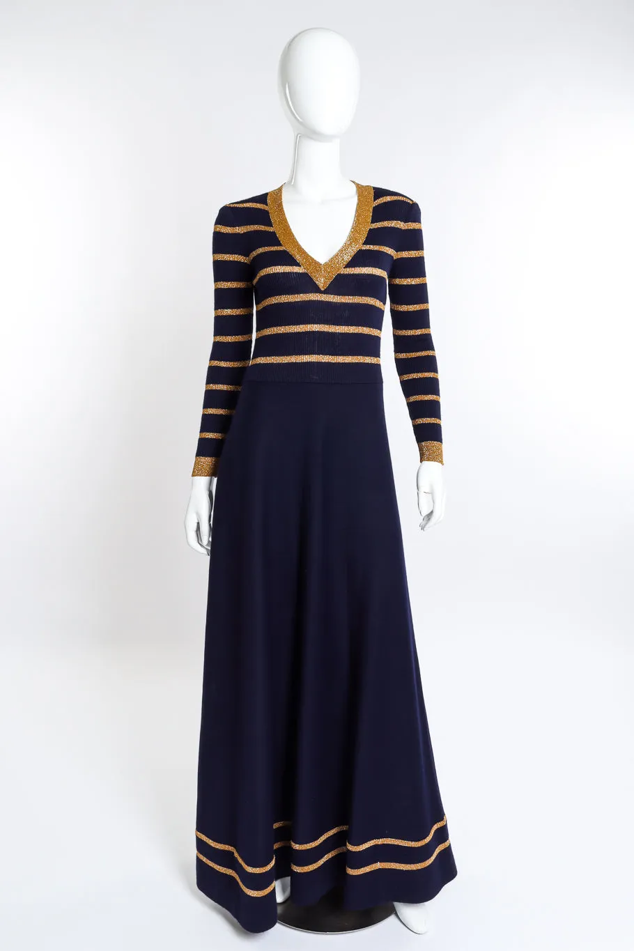 Metallic Stripe Knit Dress