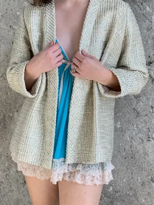 metallic wool blazer