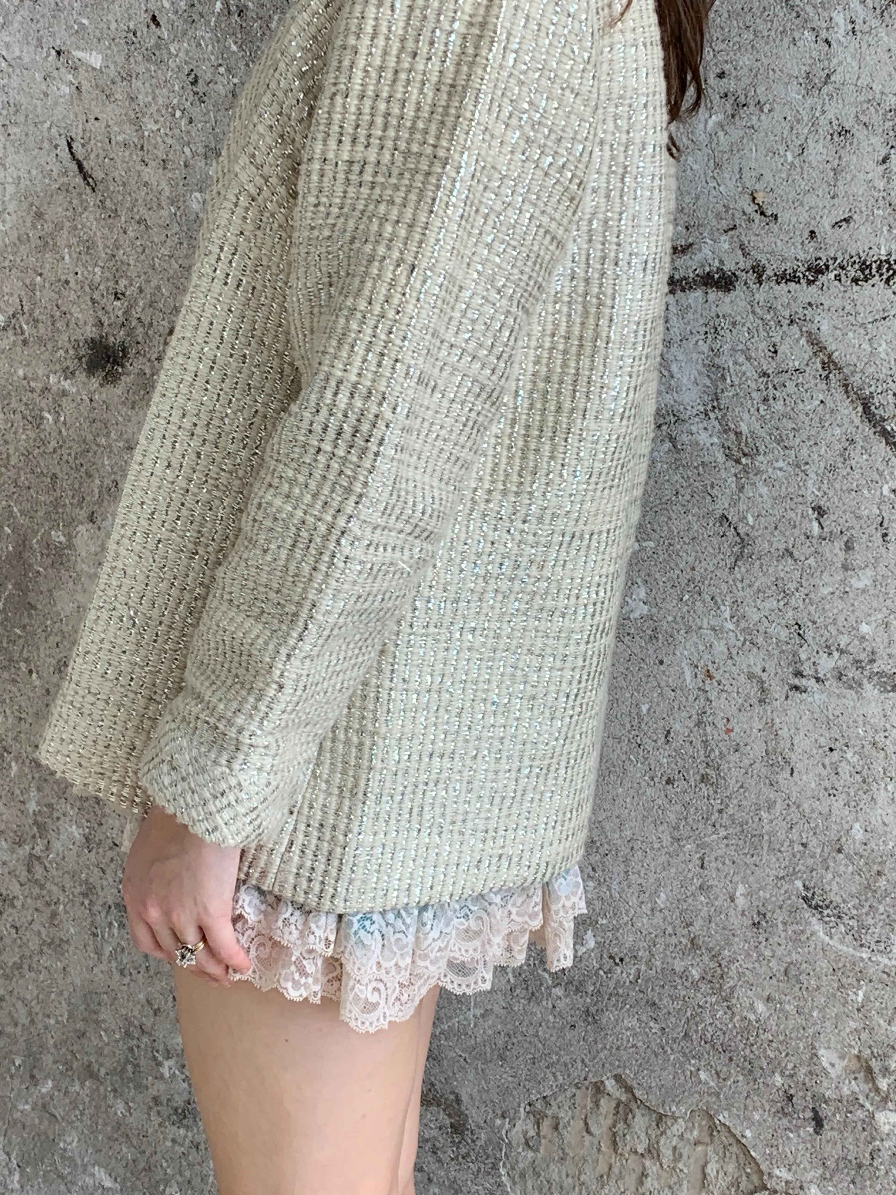 metallic wool blazer