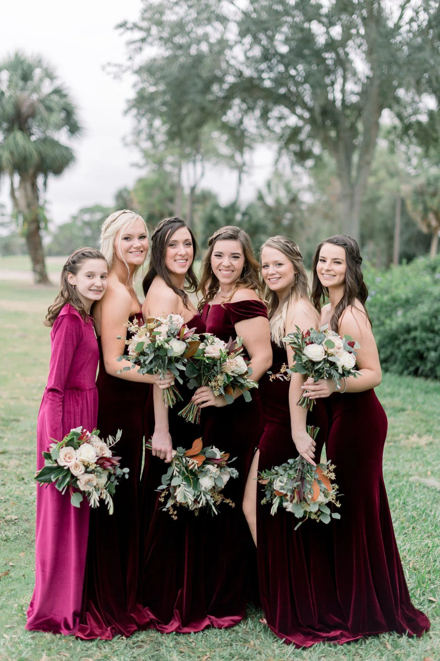 Mismtached Burgundy Velvet Mermaid Long Cheap Bridesmaid Dresses, BDS0072