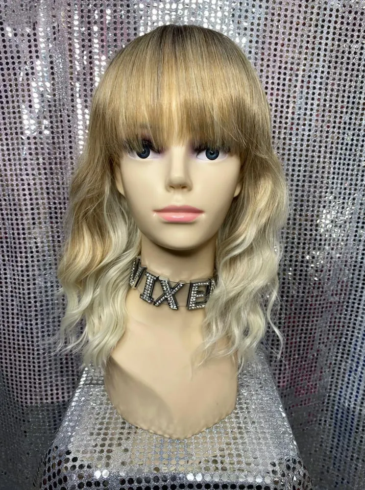 Natural Curly Long Bob with Fringe