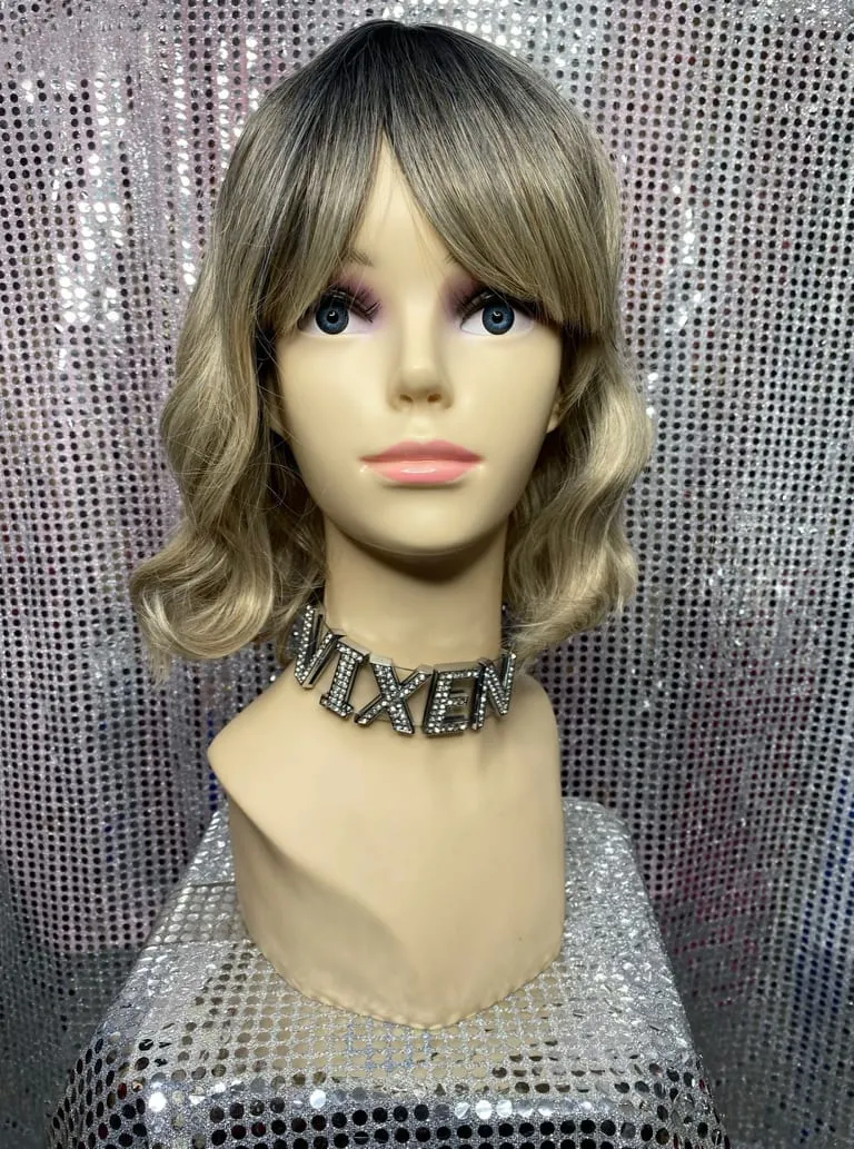 Natural Curly Long Bob with Fringe