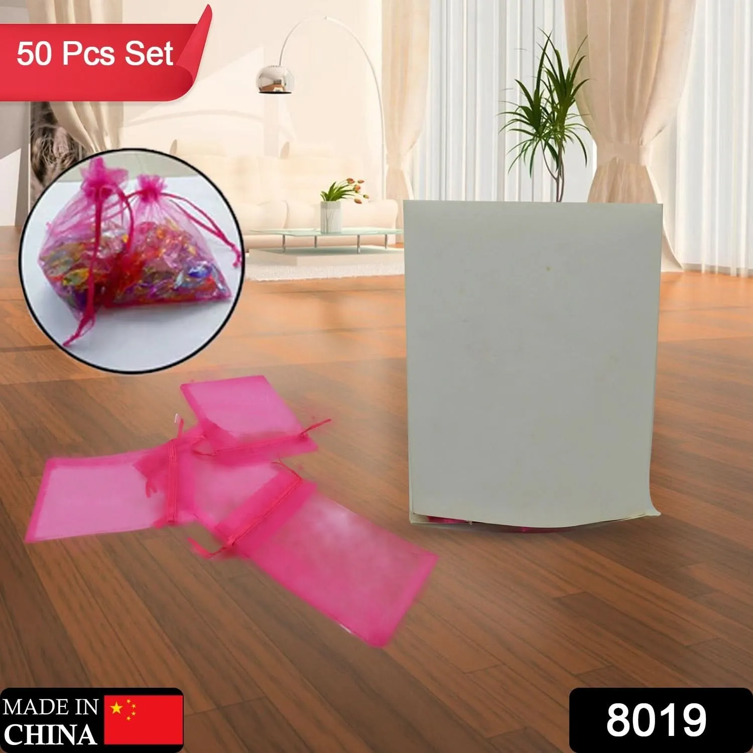 Organza Drawstring Gift Bags – Small Mesh Bags for Weddings, Parties & Festivals (50 Pc Set)