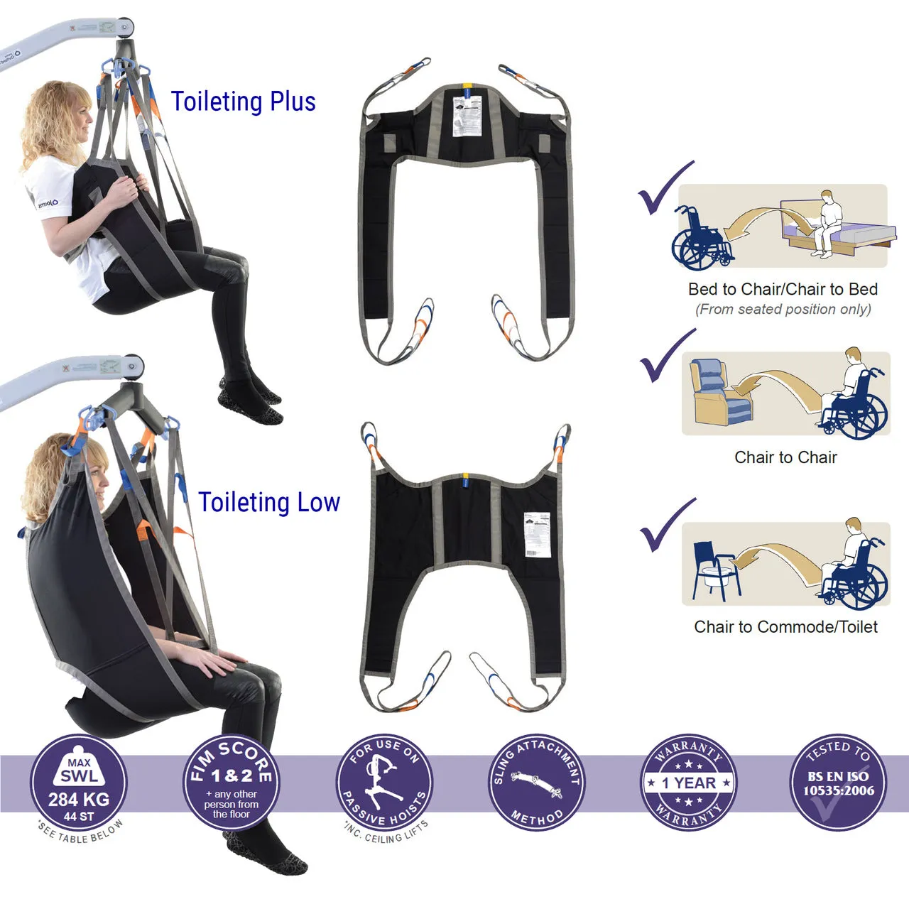 Oxford Toileting Sling With Padded Legs