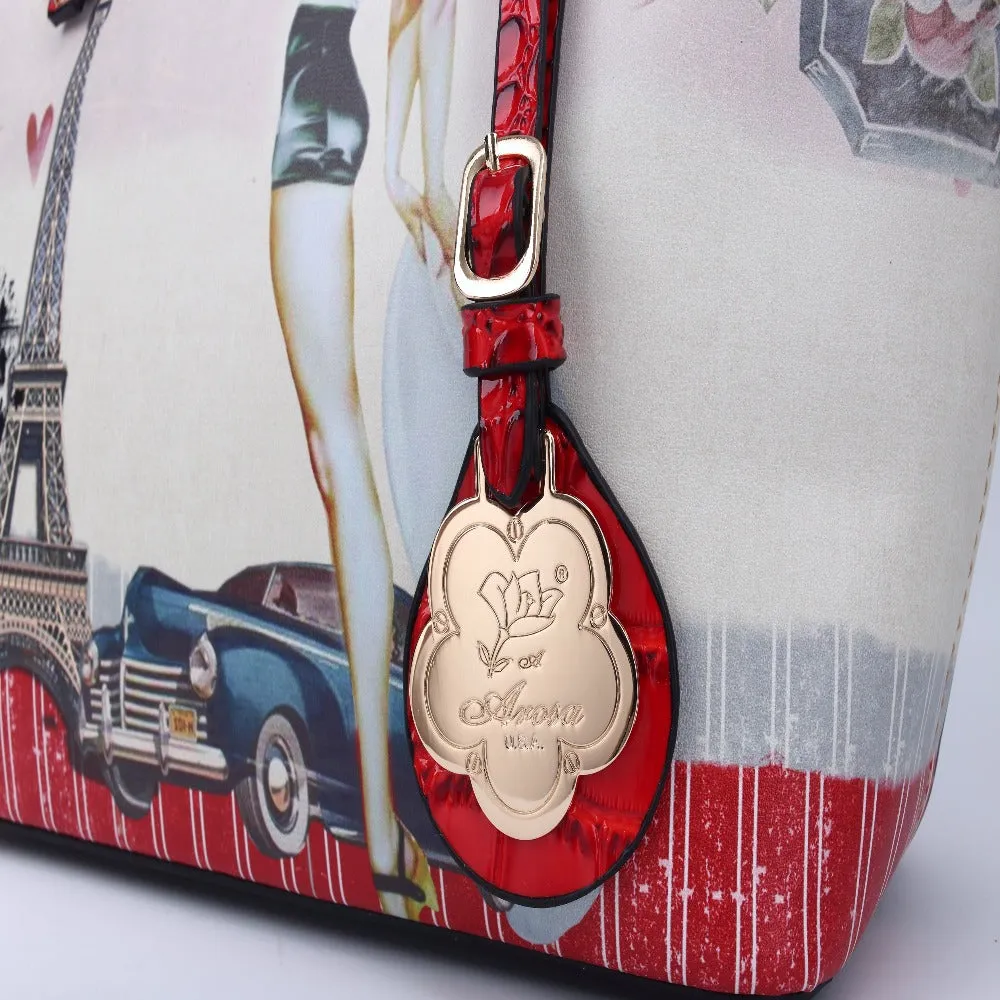 Retro Rebel Satchel Graphic Tote Bag [FH8060]