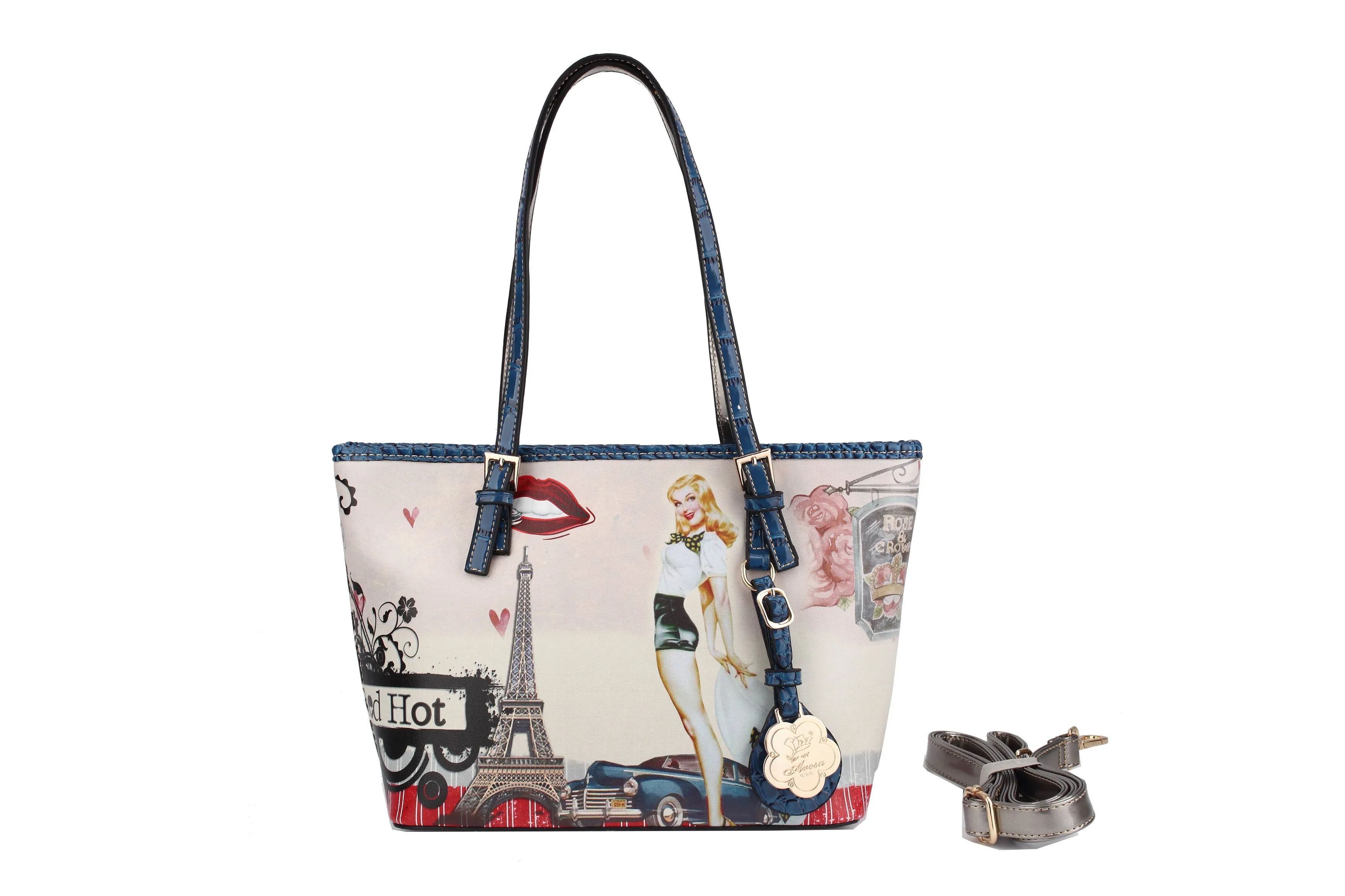 Retro Rebel Satchel Graphic Tote Bag [FH8060]