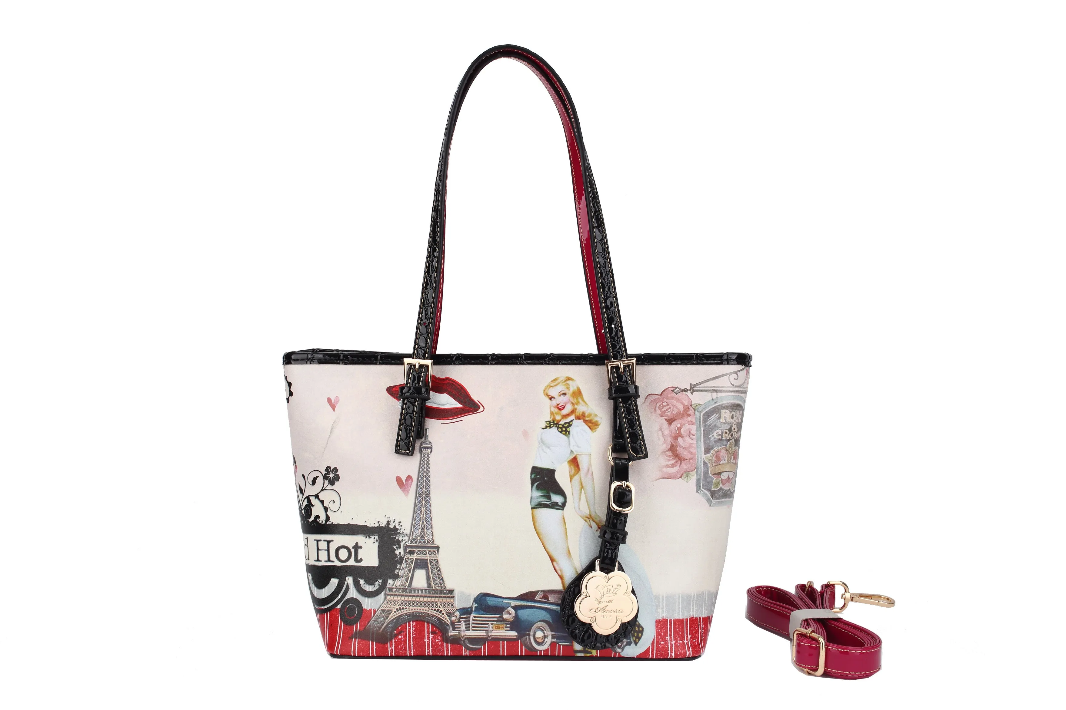 Retro Rebel Satchel Graphic Tote Bag [FH8060]