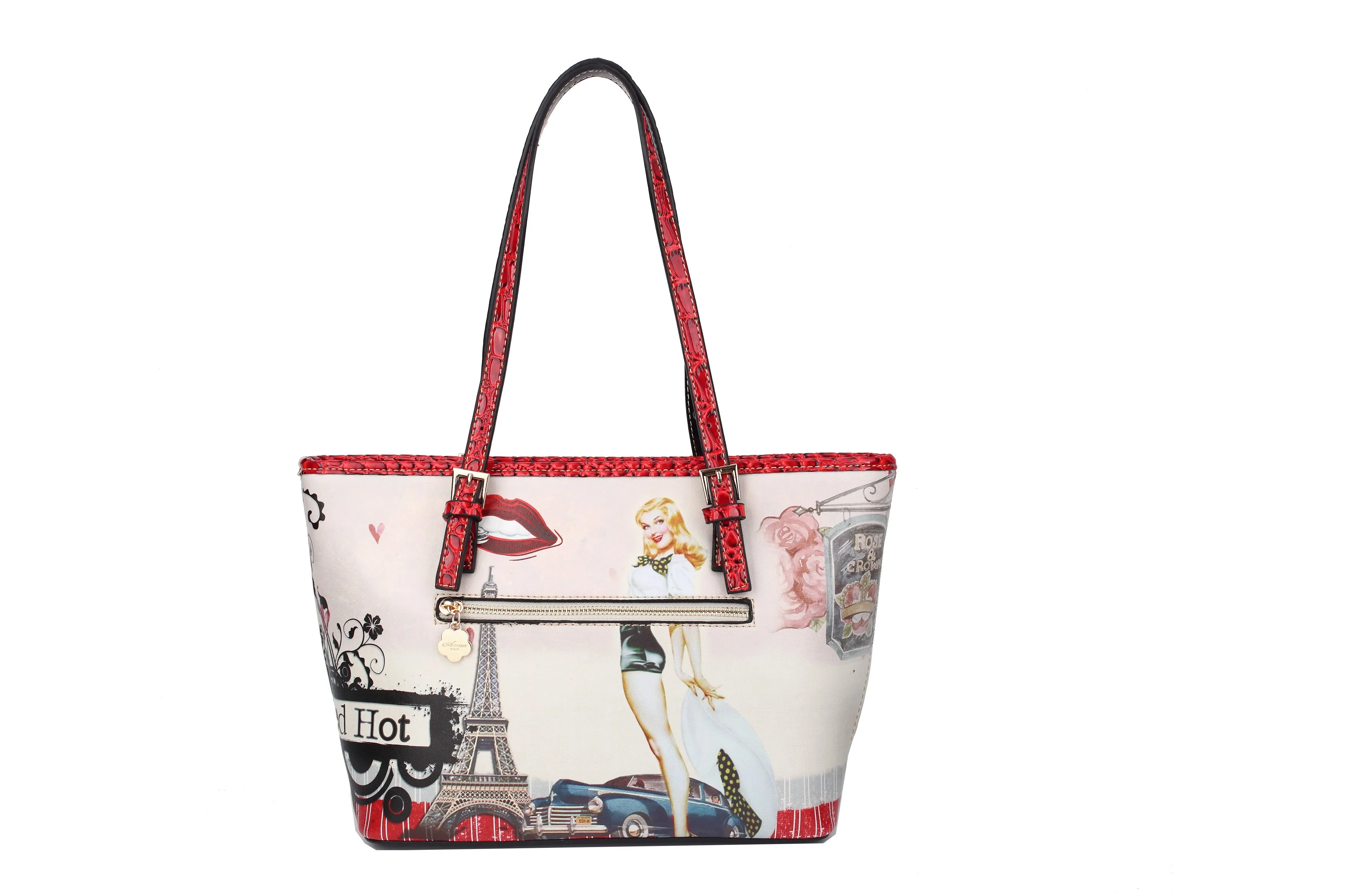 Retro Rebel Satchel Graphic Tote Bag [FH8060]