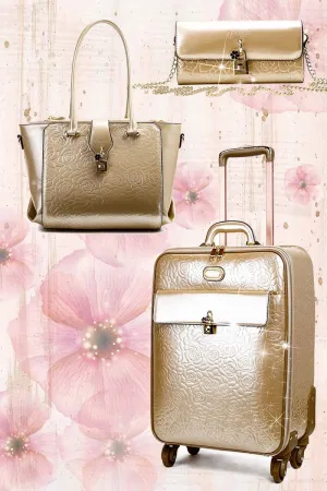 Rosy Lox Luggage 3 Pcs. Vegan Leather Suitcase Set [KYL8159-3pcs/Set]