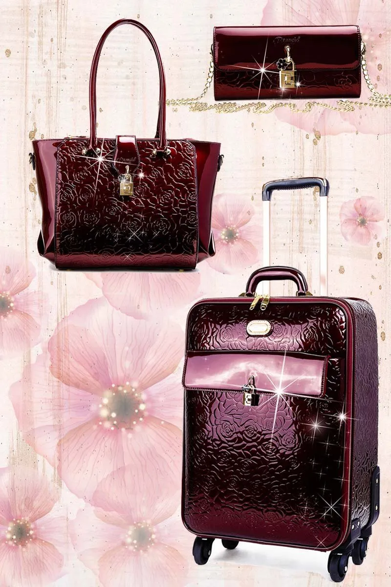 Rosy Lox Luggage 3 Pcs. Vegan Leather Suitcase Set [KYL8159-3pcs/Set]
