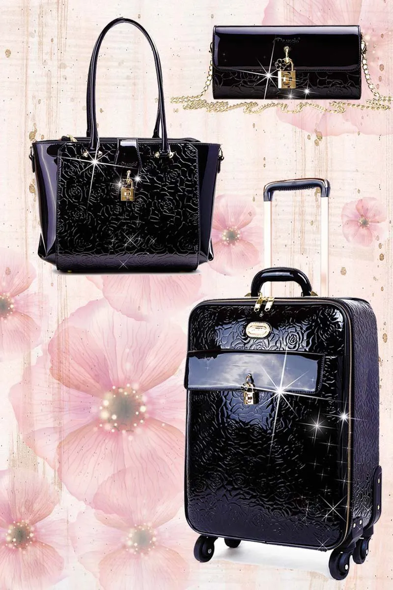 Rosy Lox Luggage 3 Pcs. Vegan Leather Suitcase Set [KYL8159-3pcs/Set]