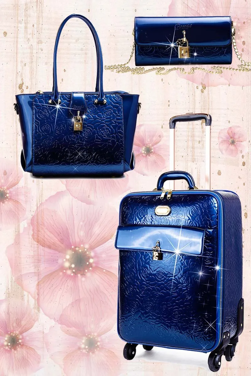 Rosy Lox Luggage 3 Pcs. Vegan Leather Suitcase Set [KYL8159-3pcs/Set]