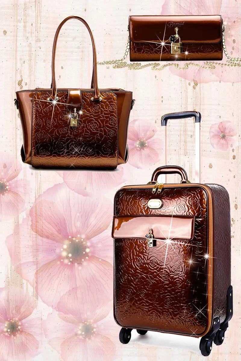 Rosy Lox Luggage 3 Pcs. Vegan Leather Suitcase Set [KYL8159-3pcs/Set]