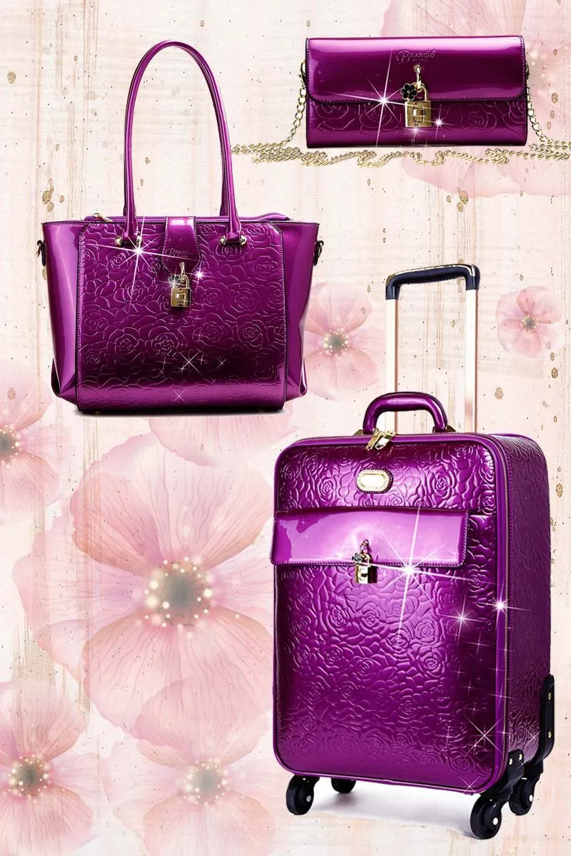 Rosy Lox Luggage 3 Pcs. Vegan Leather Suitcase Set [KYL8159-3pcs/Set]
