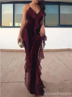 Sexy Mermaid Spaghetti Straps Maxi Long Party Prom Dresses, Evening Dress,13323