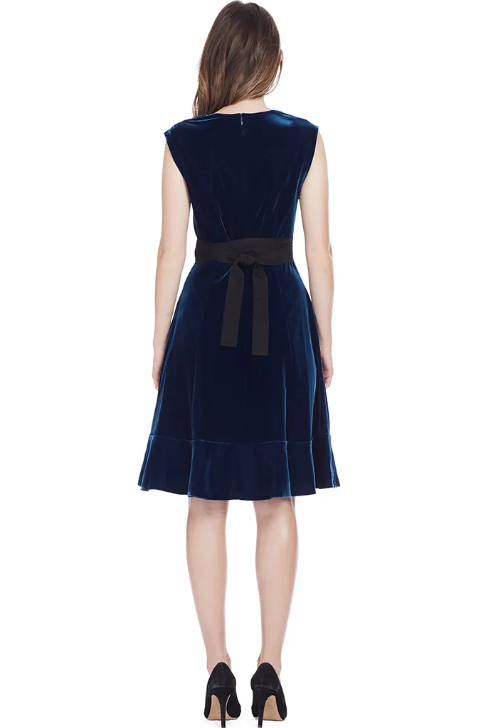 S/L Belted Fit and Flare Dress